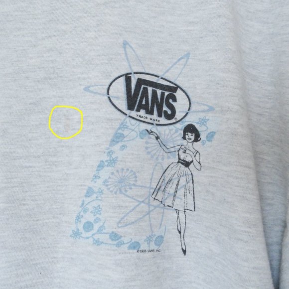 1990s Vintage Vans gray retro atomic 1950s woman graphic t shirt men's size XL - Picture 2 of 9